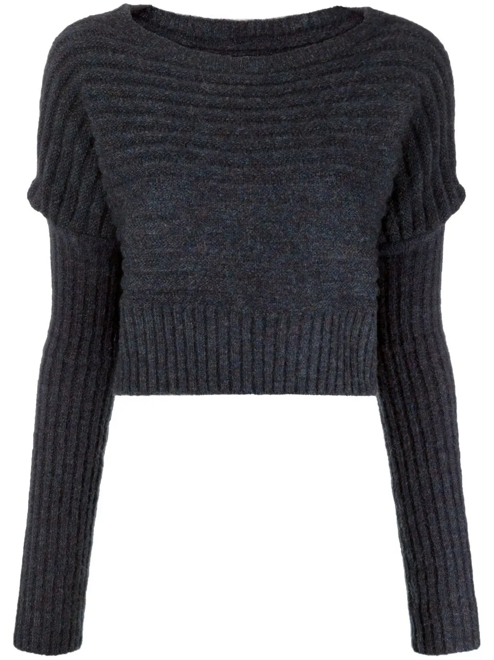 

Société Anonyme cropped ribbed-knit jumper - Grey