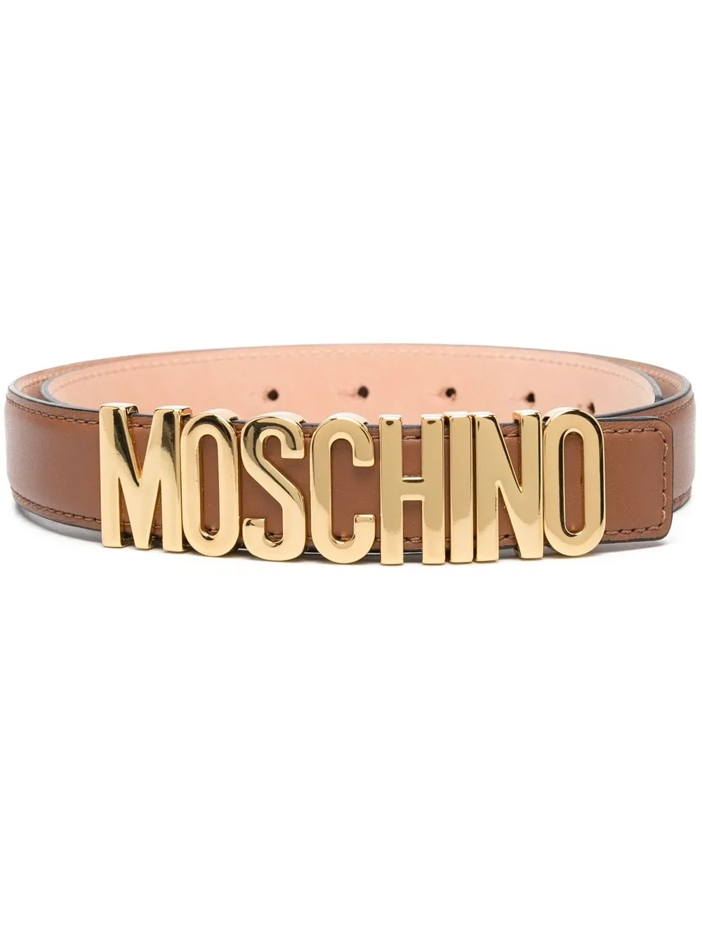 

Moschino logo-lettering leather belt - Black