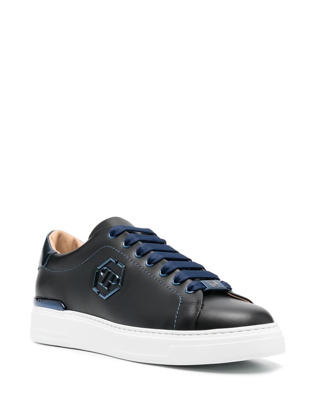 Philipp Plein Hexagon sneakers met logoplakkaat - Blauw