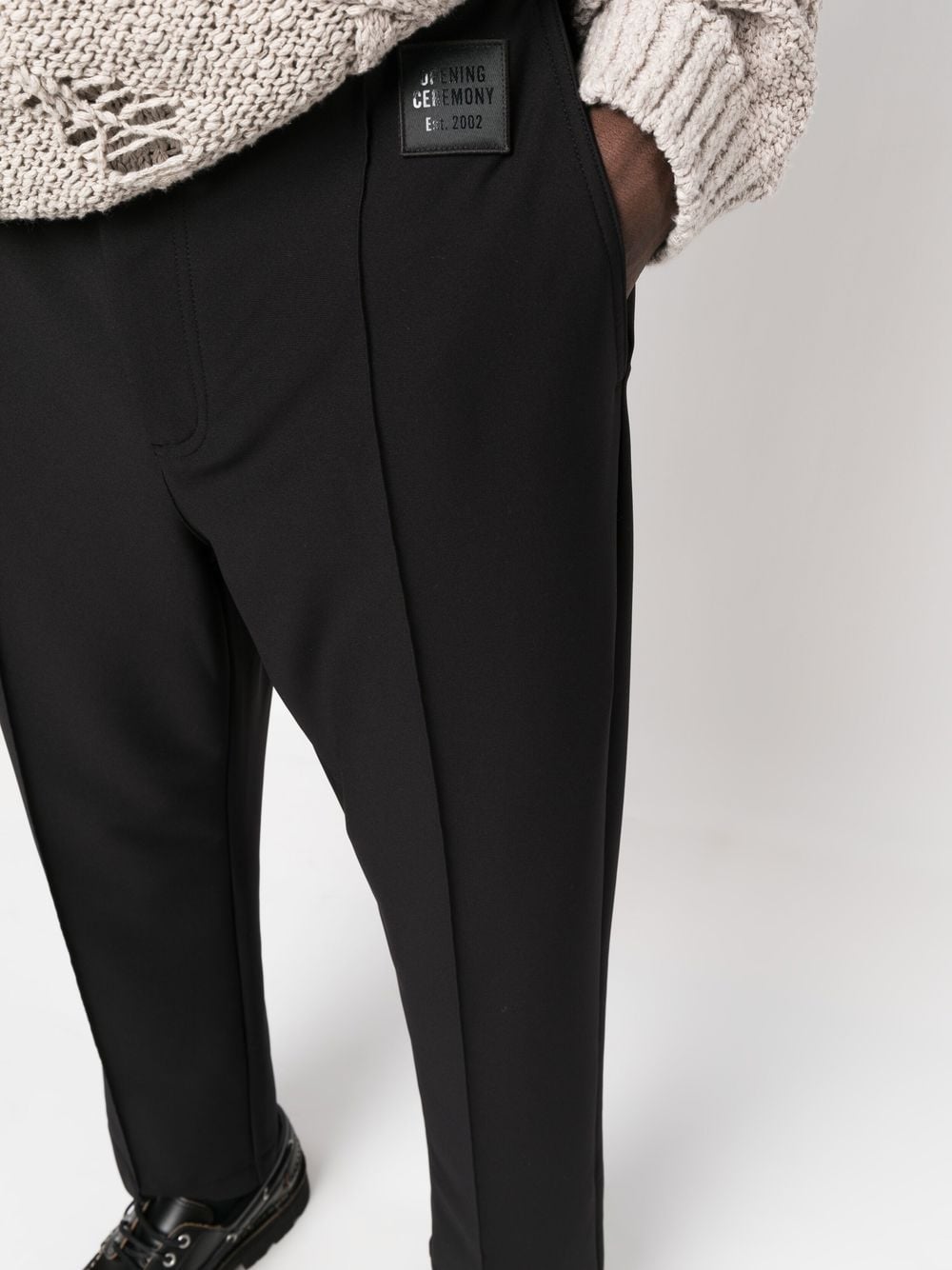 Shop Opening Ceremony Logo-patch Relaxed Trousers In Black