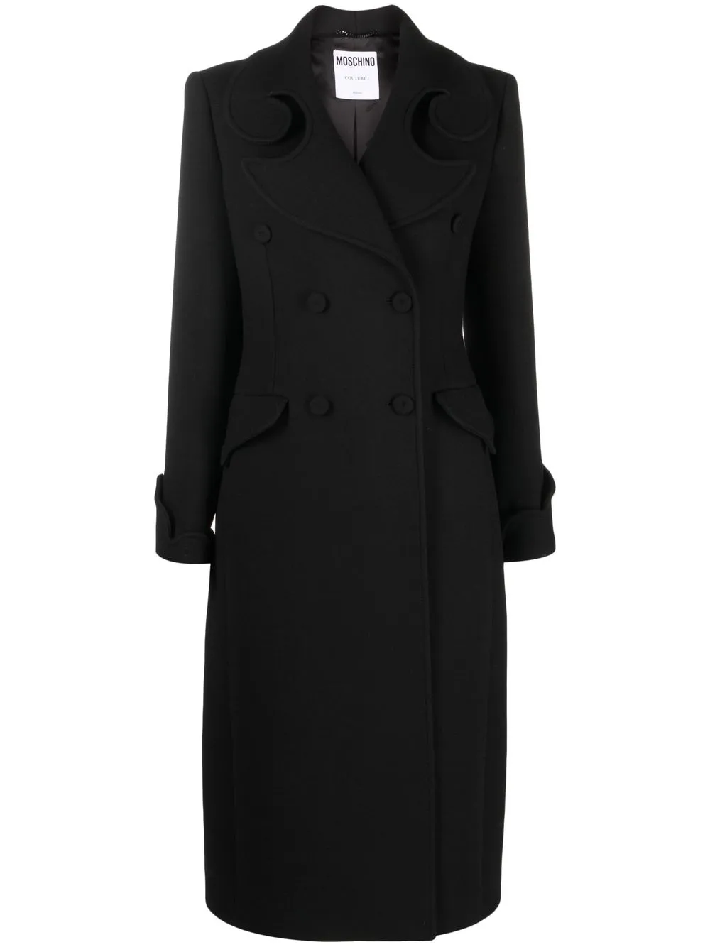 

Moschino cut-out double-breasted coat - Black