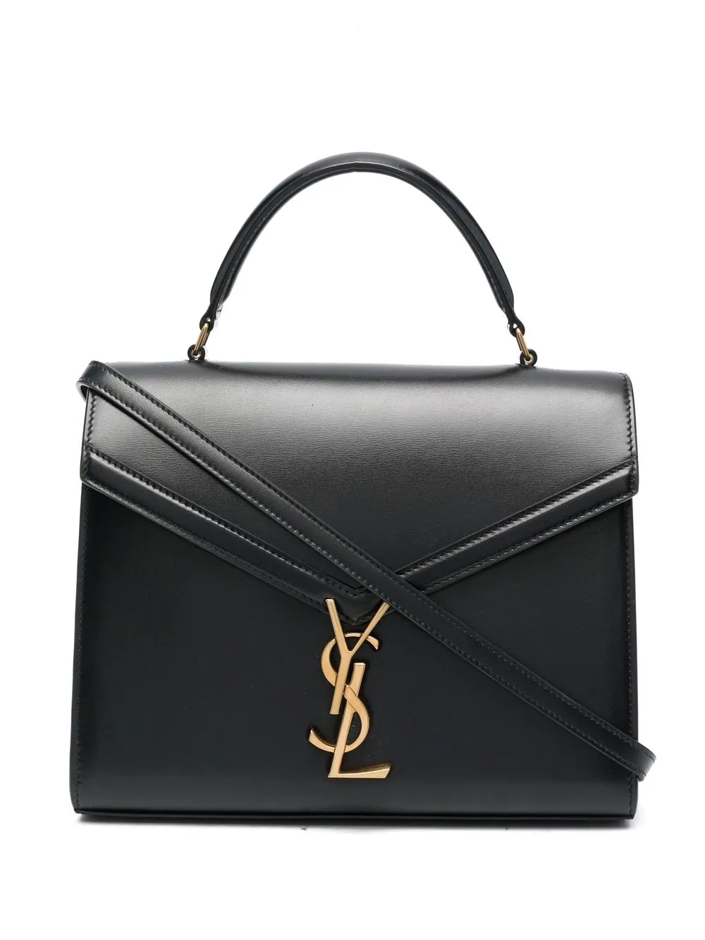 Saint Laurent Cassandra Brand-plaque Leather Shoulder Bag in Gray