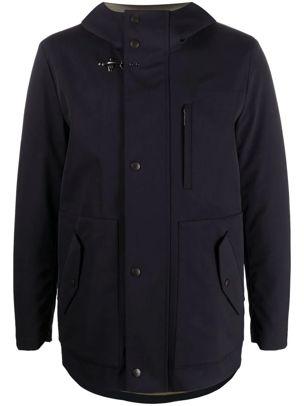 

Fay layered hooded jacket - Blue