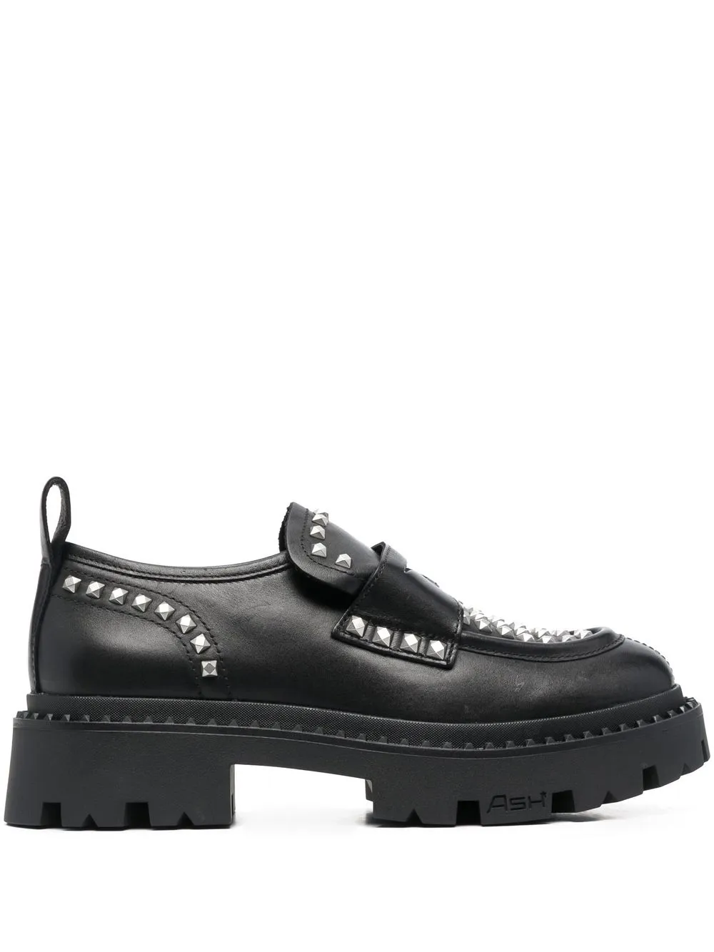 

Ash Genie studded leather loafers - Black