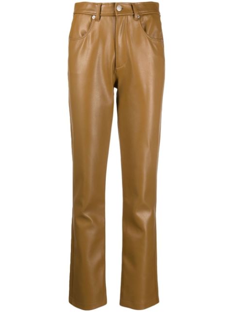 Diesel leather-effect straight-leg trousers Women