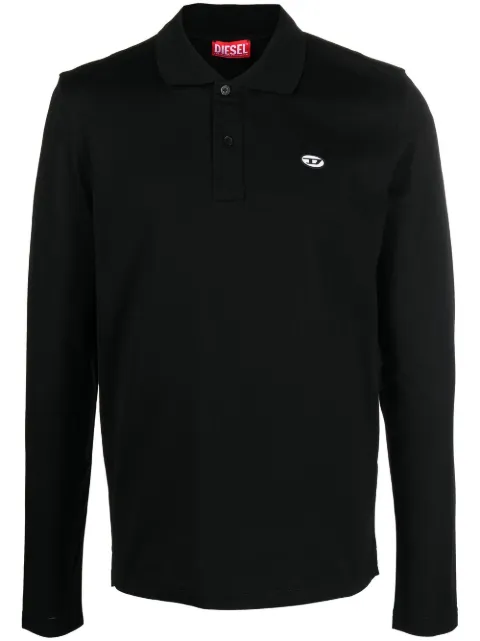 Diesel logo embroidered long-sleeve polo shirt