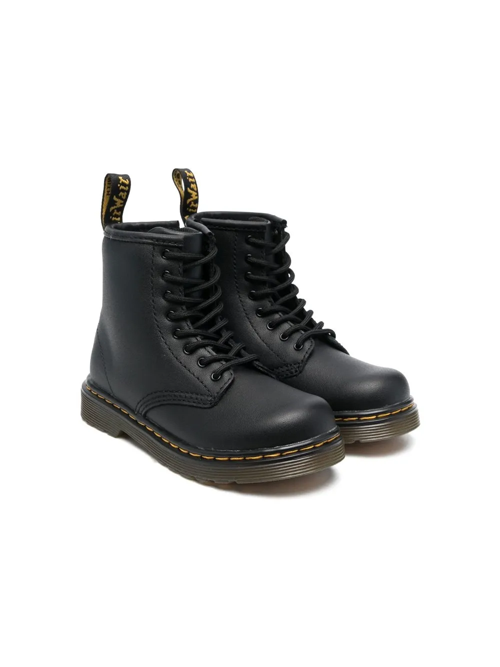 

Dr. Martens Kids botas con agujetas gruesas - Negro