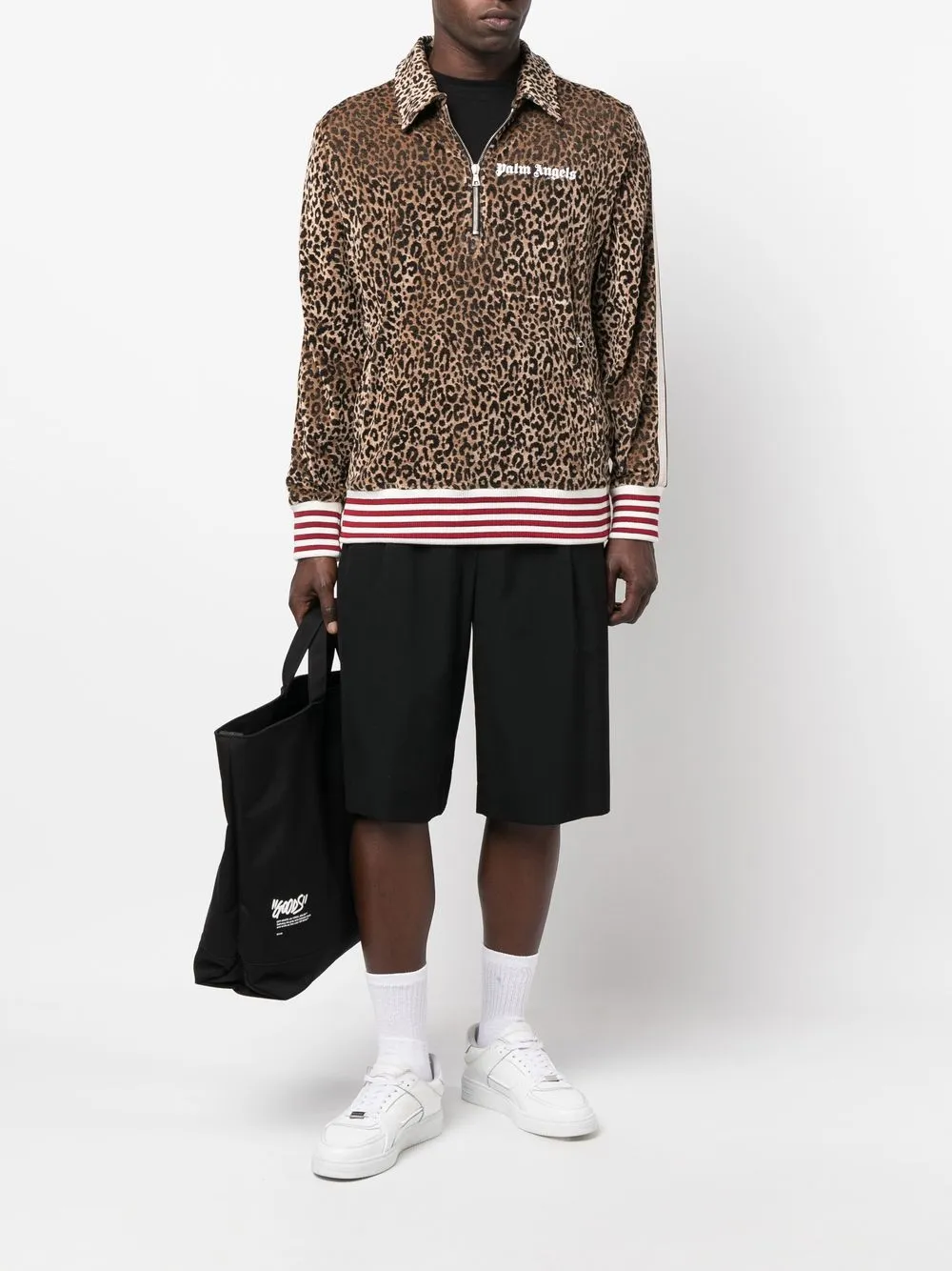 Palm Angels Sweater met logoprint - Bruin