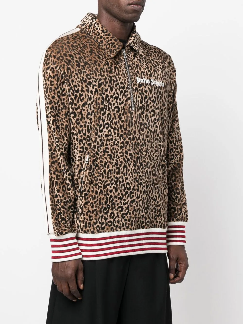  Palm Angels Sweatshirt Mit Logo Print   Braun 