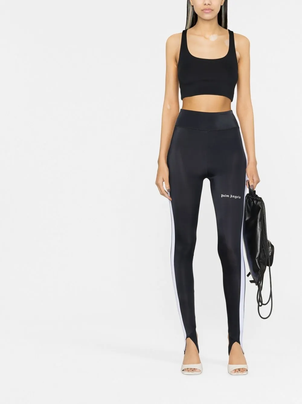Palm Angels Legging met luipaardprint - Zwart