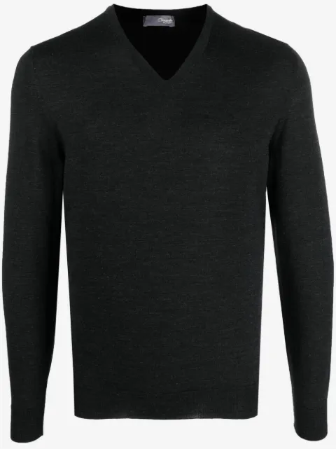 Drumohr pull en maille à col v