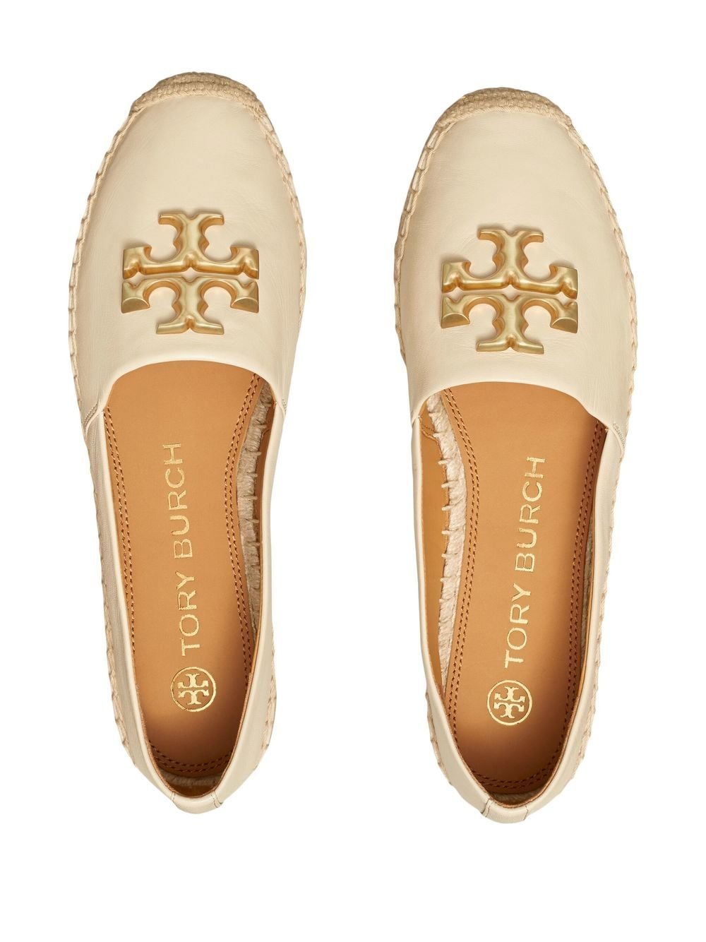 Eleanor Leather Espadrilles in Silver - Tory Burch