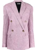 Krizia crinkled double-breasted fastening blazer - Pink
