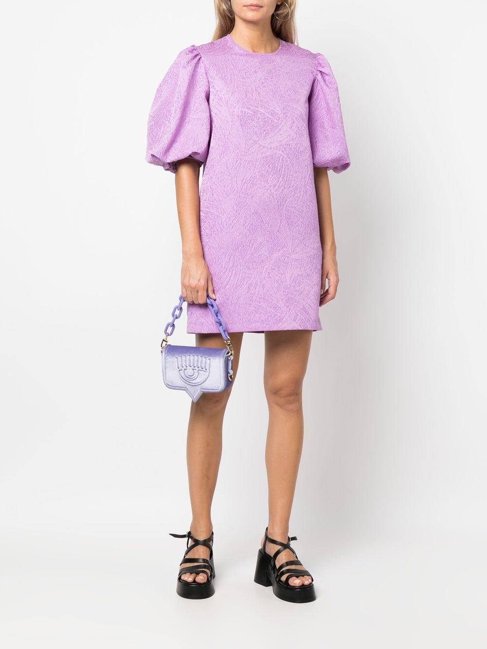 Chiara Ferragni Eyelike Chain-linked Clutch Bag in Purple