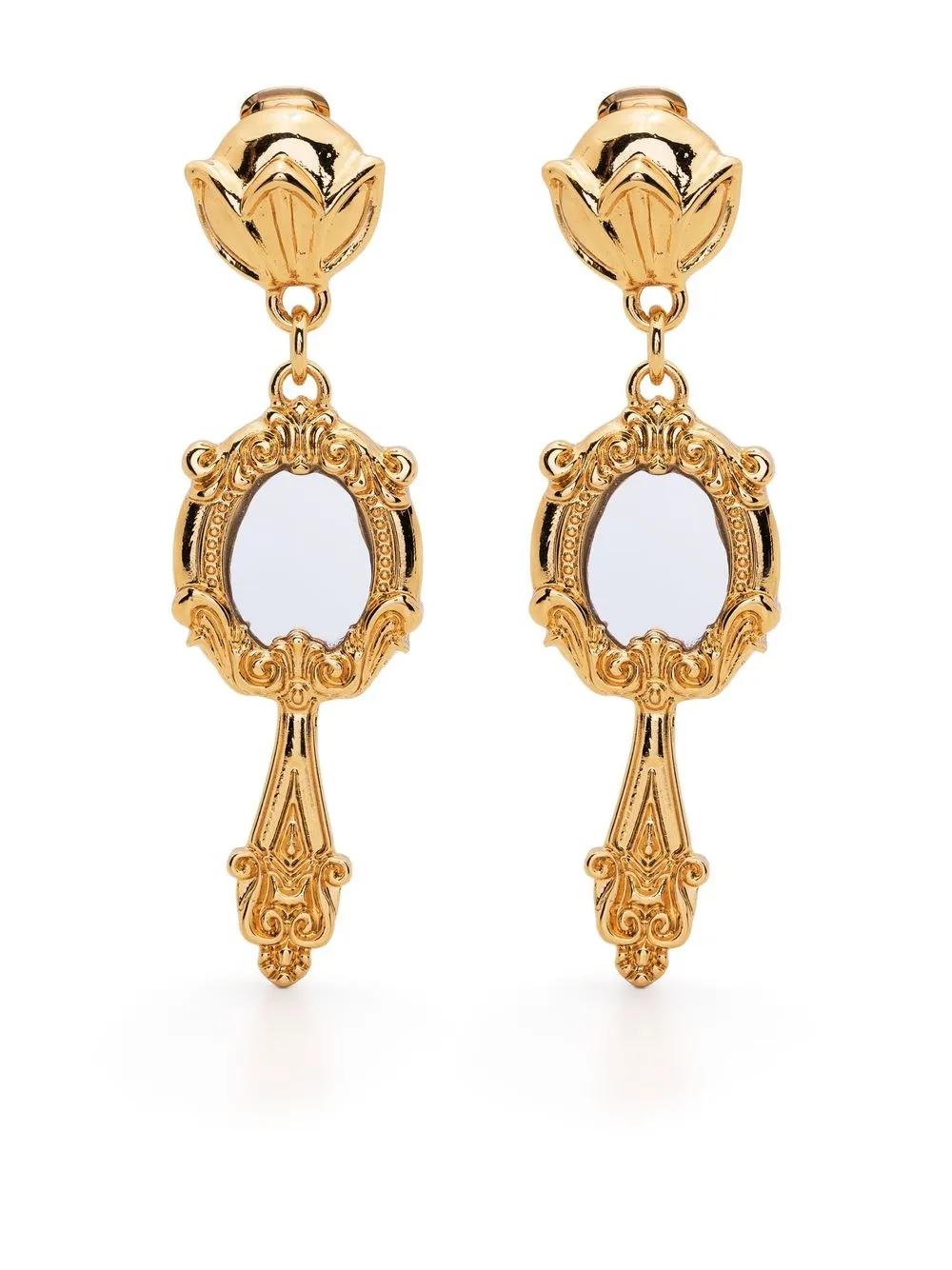 

Moschino aretes con motivo de espejo - Dorado