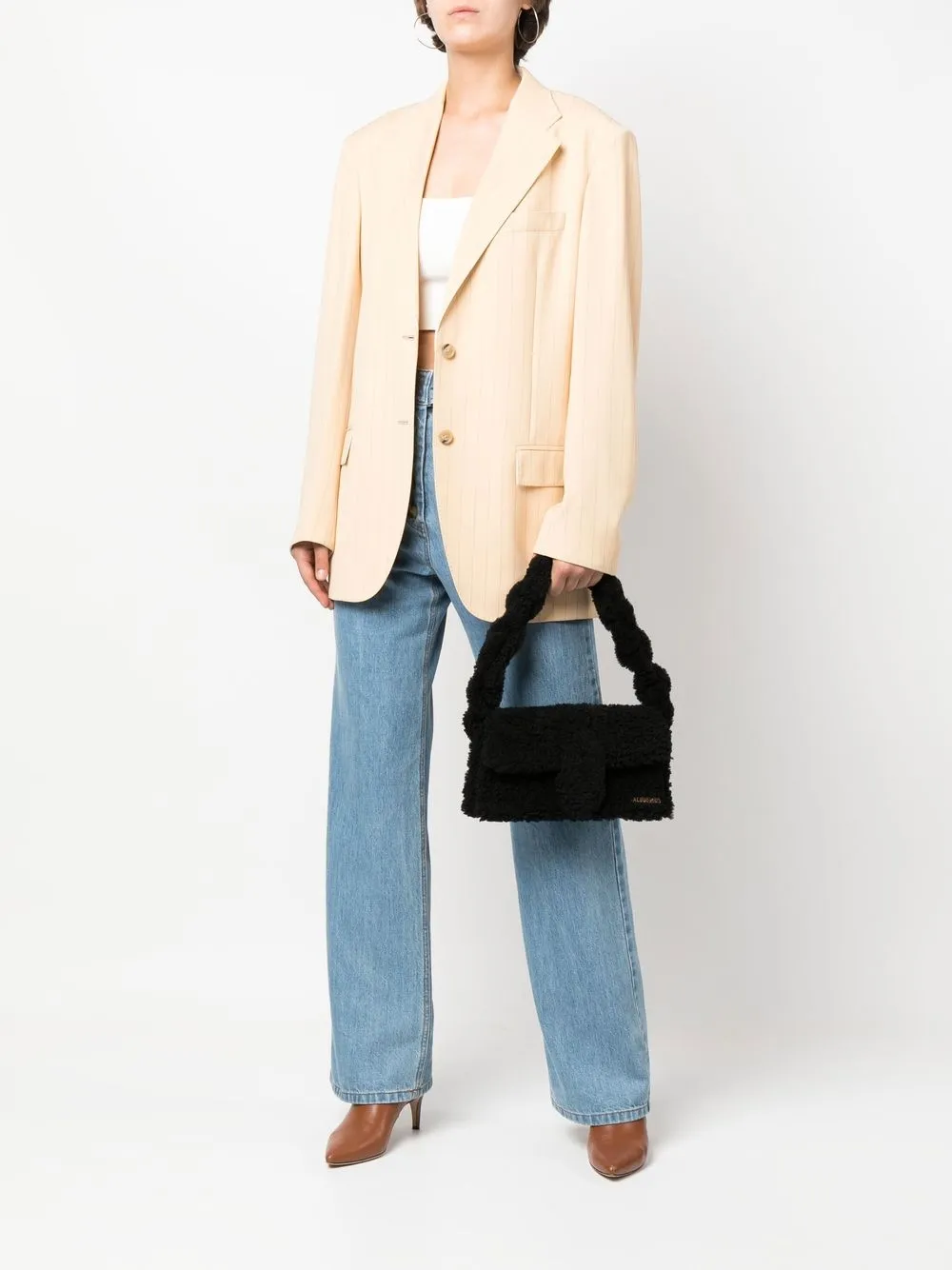 Jacquemus Le Bambidou Shoulder Bag With Shearling In 990 ModeSens