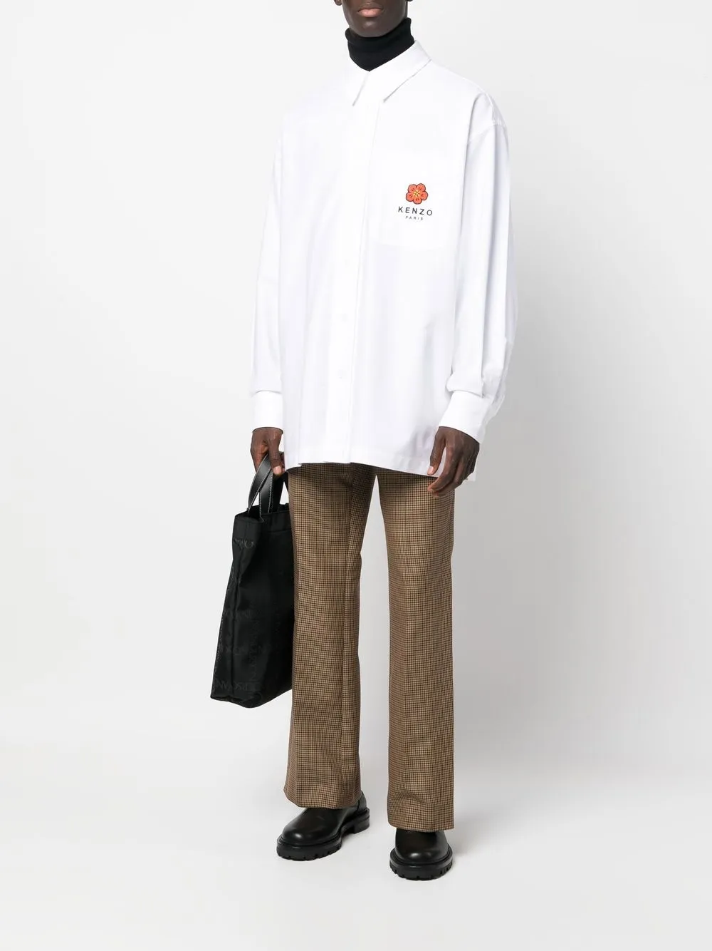 Kenzo Overhemd met geborduurd logo - Wit