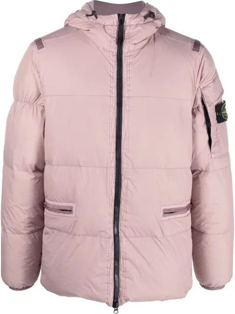 Compass-patch puffer jacket