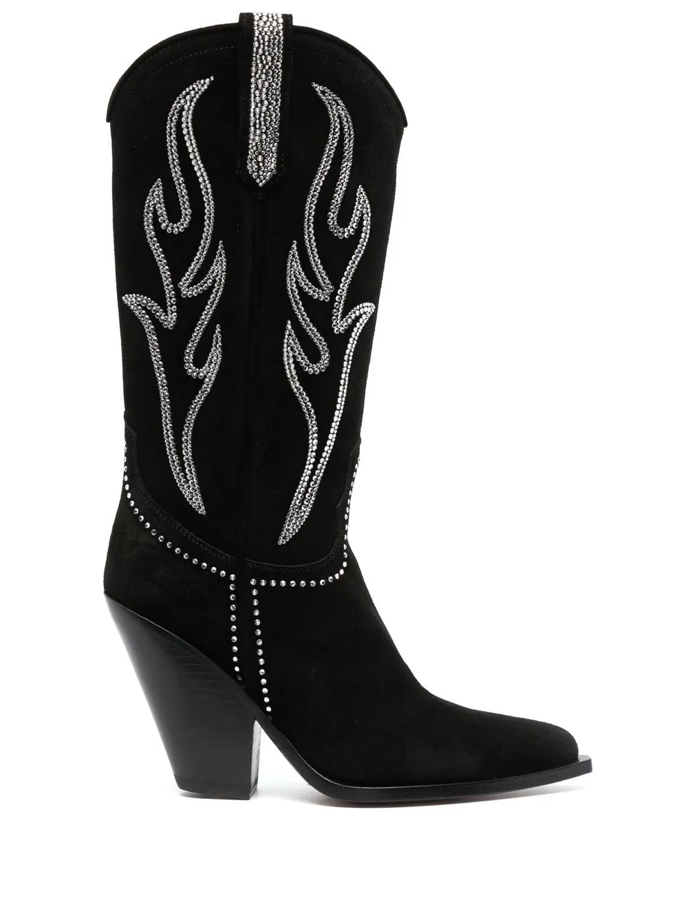 

Sonora 104mm Western-style studded suede boots - Black