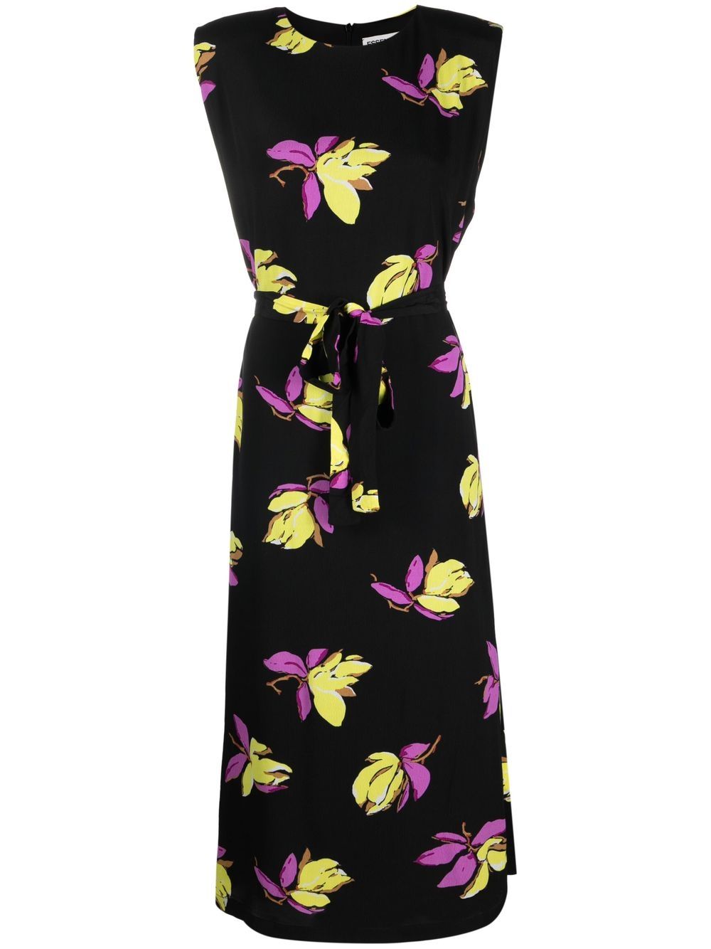 

Essentiel Antwerp vestido midi con estampado floral - Negro