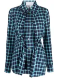 Natasha Zinko long-sleeve checked shirt - Blue
