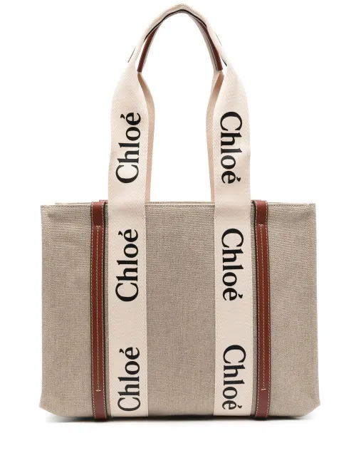 Sac à main Woody en lin - Chloé - Modalova