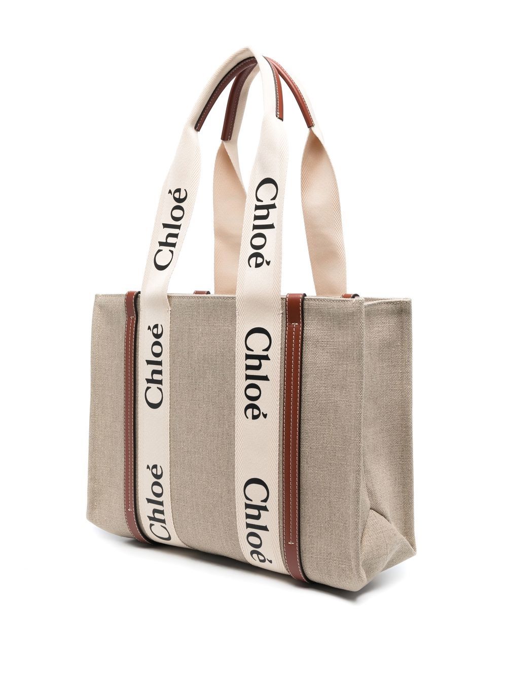 Chloé Medium Woody Logo Tote Bag
