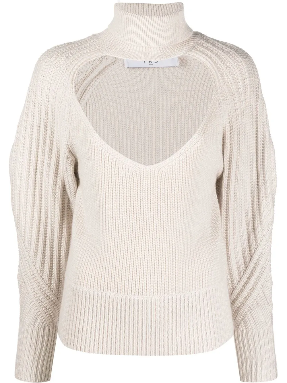 

IRO cut-out detail roll-neck jumper - Neutrals