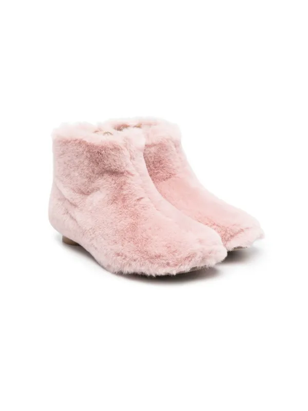 MM6 Maison Margiela Kids Tabi faux-fur Ankle Boots - Farfetch