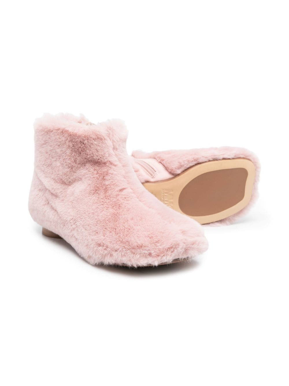 MM6 Maison Margiela Kids Tabi enkellaarzen van imitatiebont - Roze