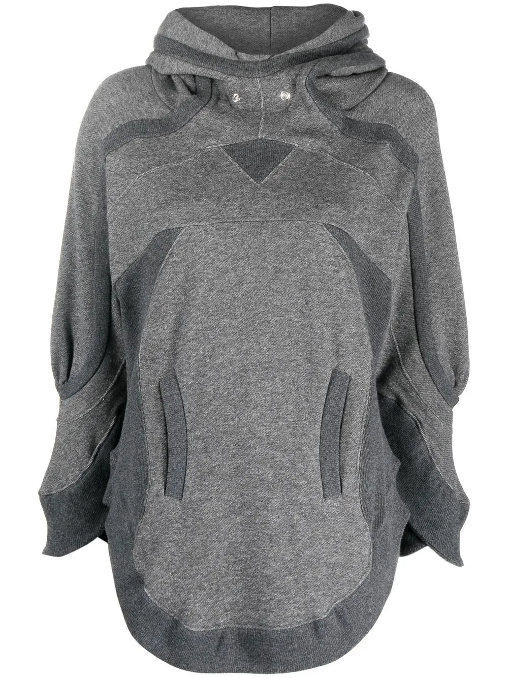 

Undercover curved-hem cotton hoodie - Grey