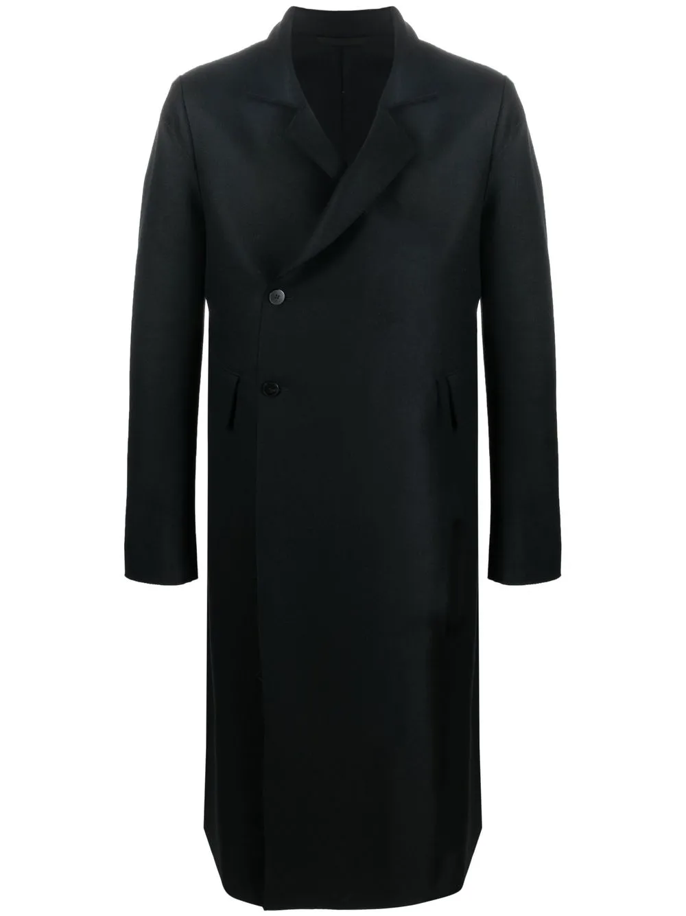 Shop Sapio Button-fastening Wool Coat In Black