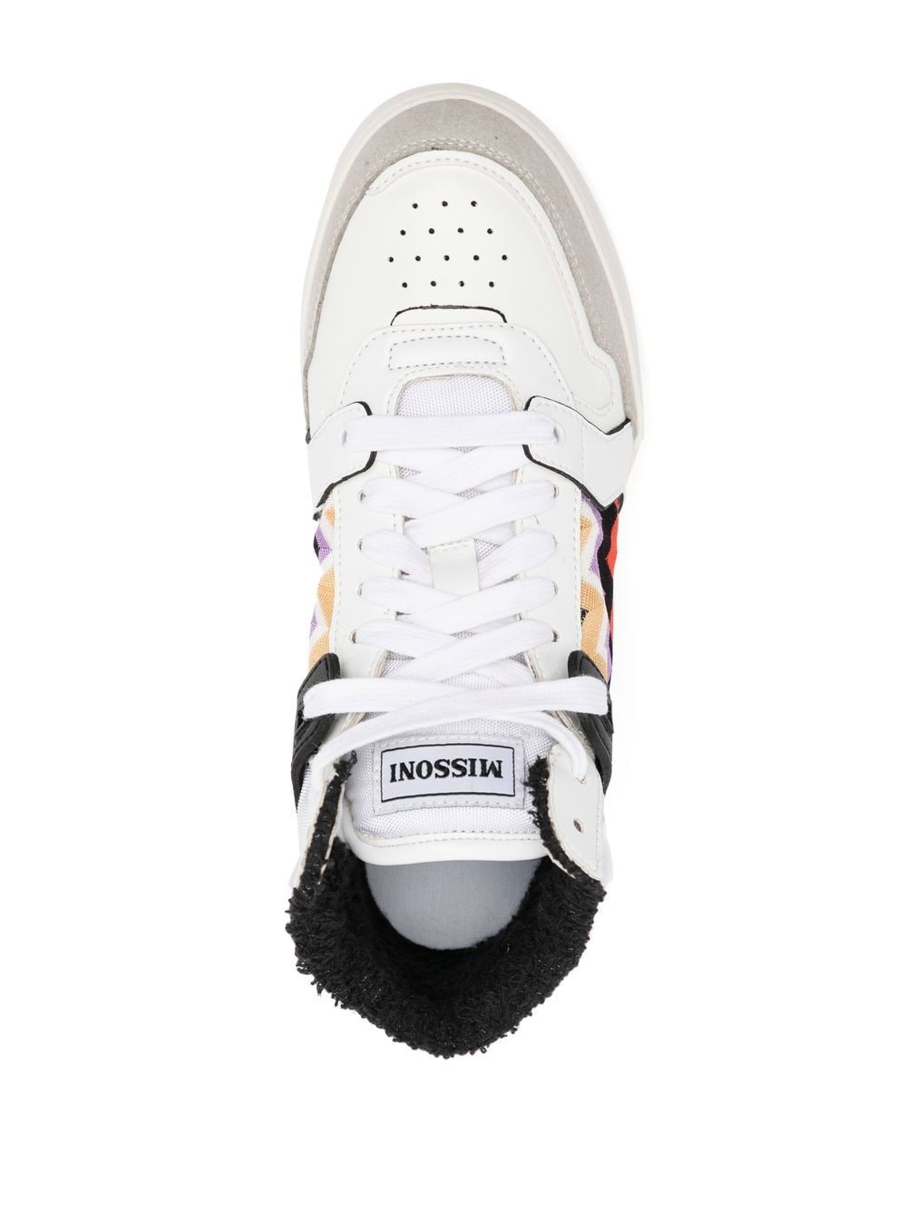 Shop Missoni Zigzag Panelled High-top Sneakers In White