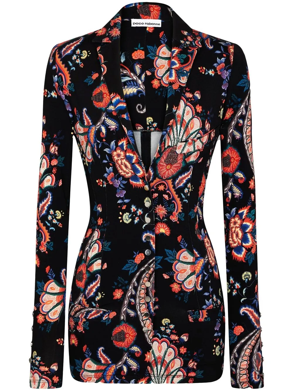 

Paco Rabanne floral-print blazer - Black