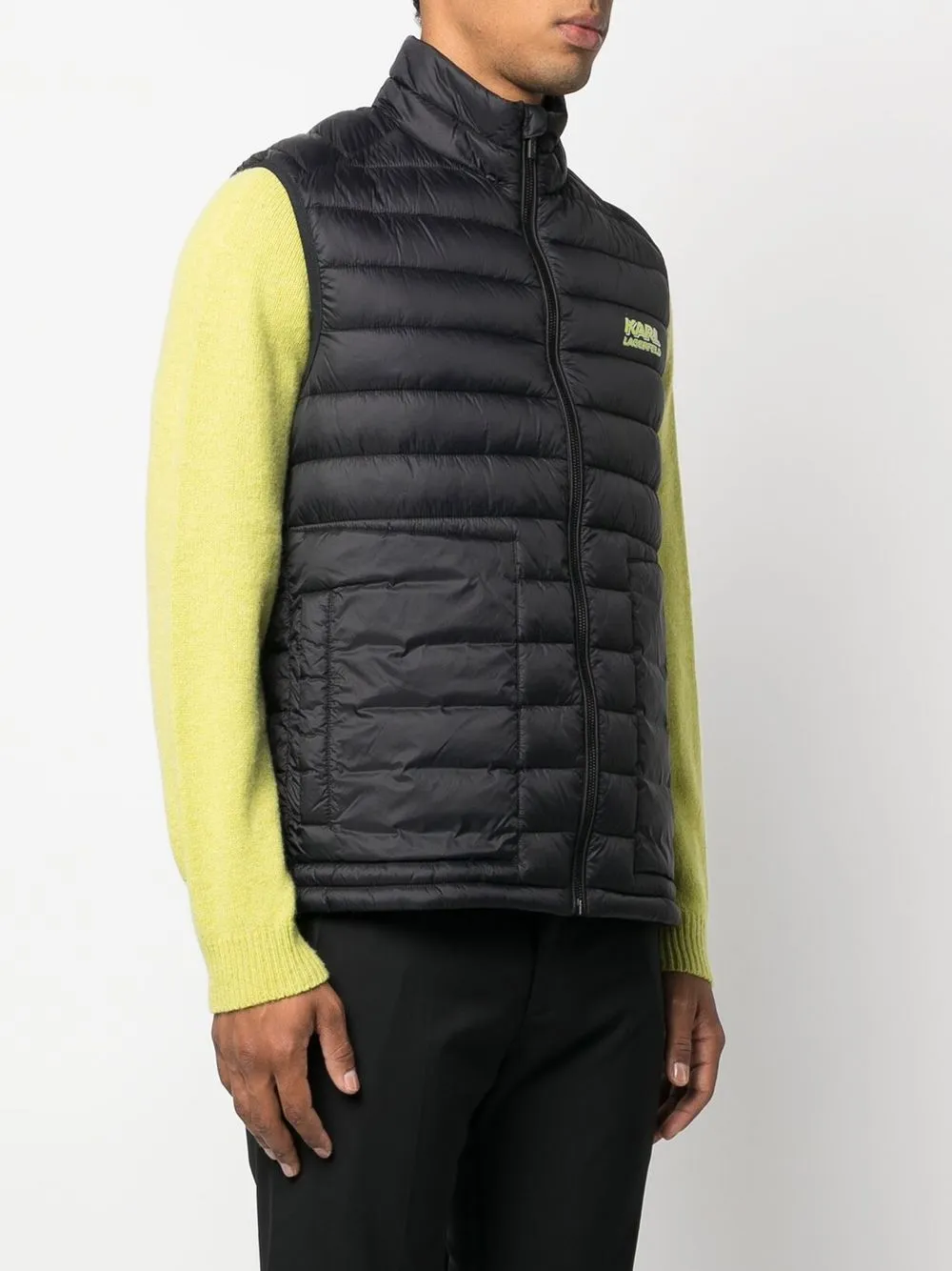 Karl Lagerfeld Bodywarmer met logopatch - Zwart