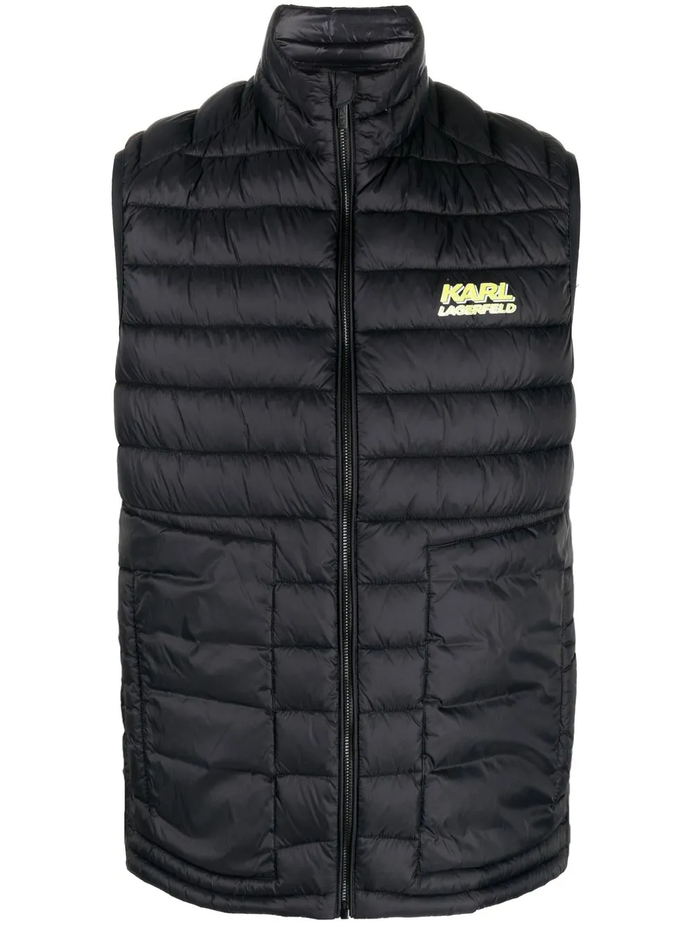 

Karl Lagerfeld padded logo-patch gilet - Black