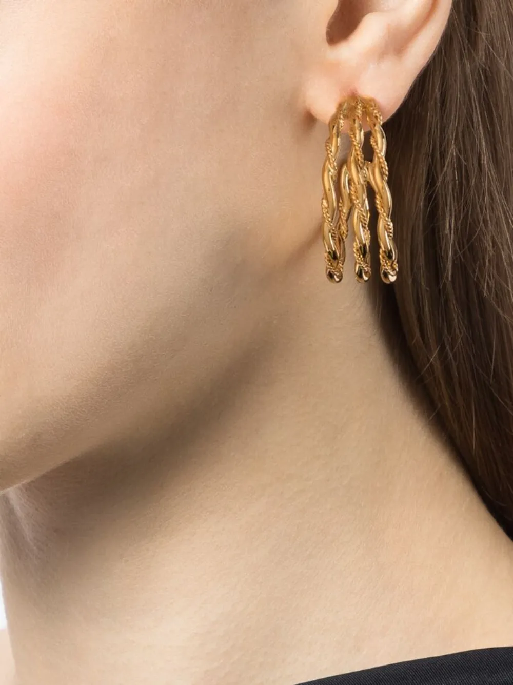 Kenneth Jay Lane Oorringen met schakelketting - Goud