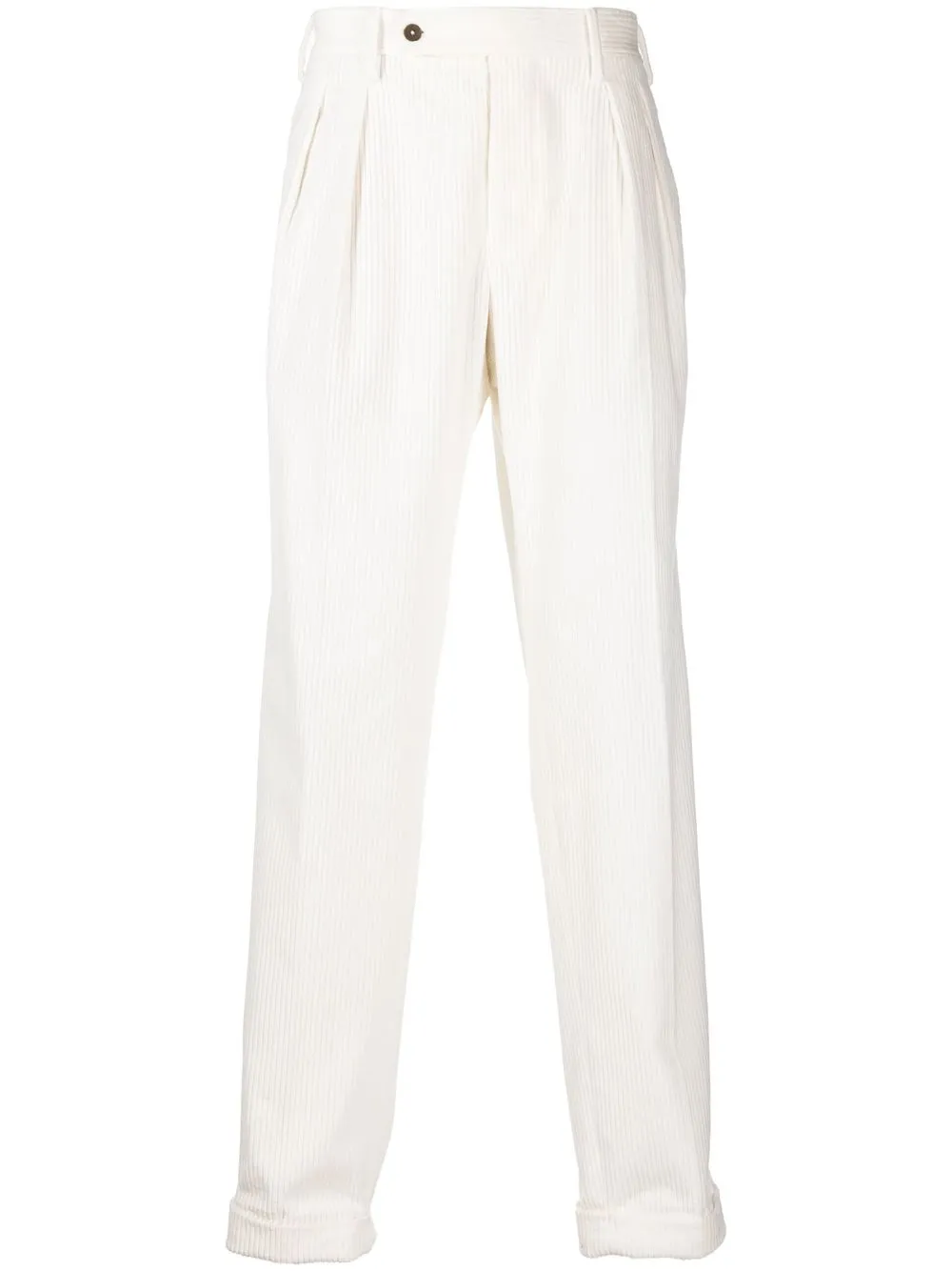 

Incotex pantalones tapered de canalé - Blanco