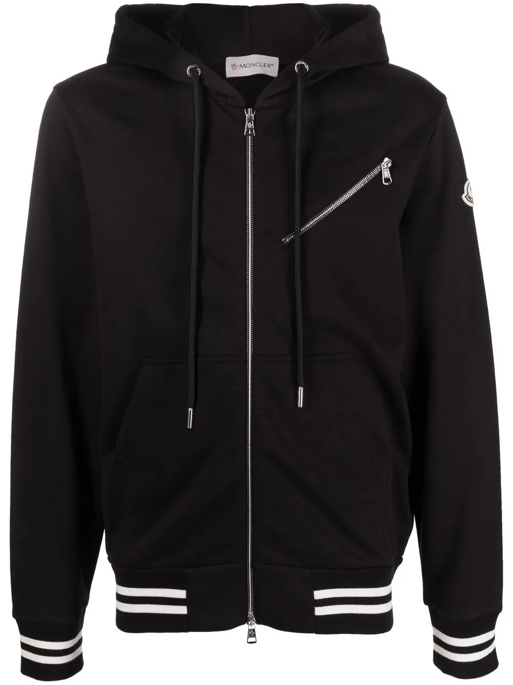 

Moncler logo-patch zip-up hoodie - Negro