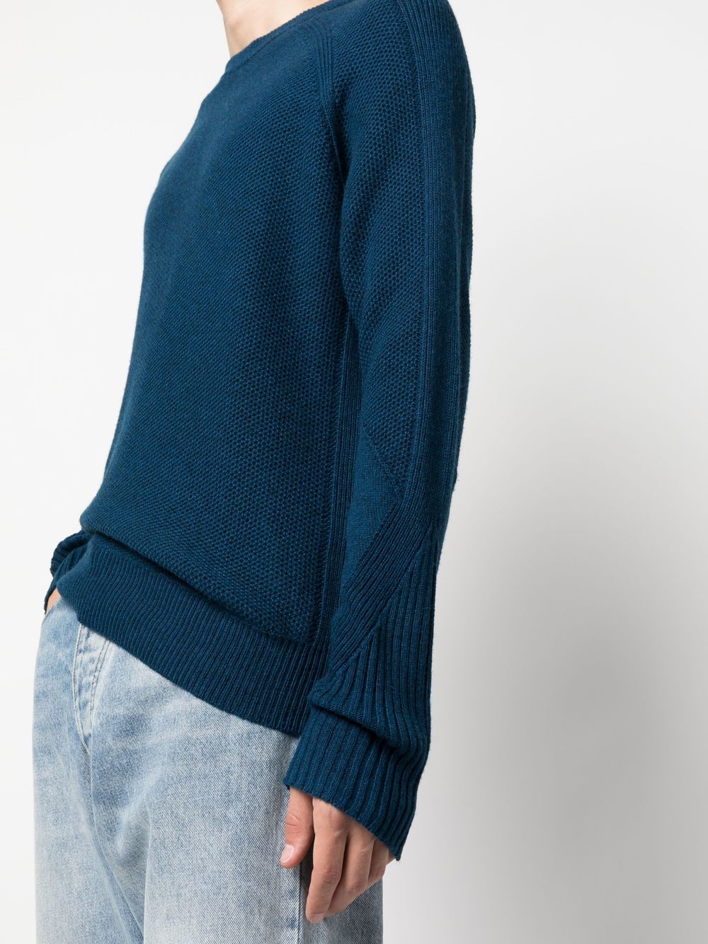 Shop Michael Kors Knitted Crew-neck Jumper In Blue