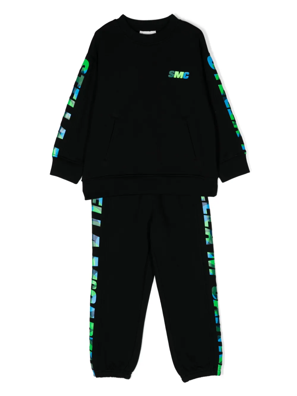 

Stella McCartney Kids traje deportivo con logo estampado - Negro