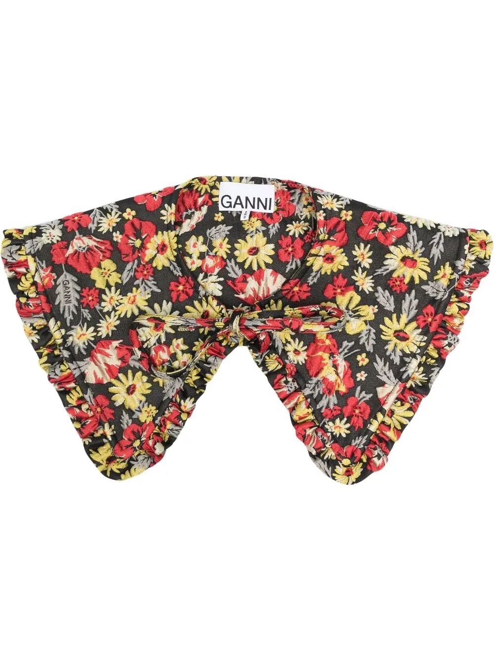 

GANNI cuello con estampado floral - Negro