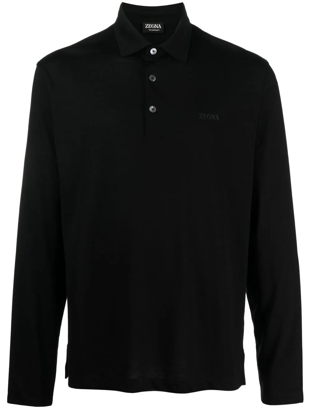 

Zegna logo-print long-sleeved polo shirt - Black