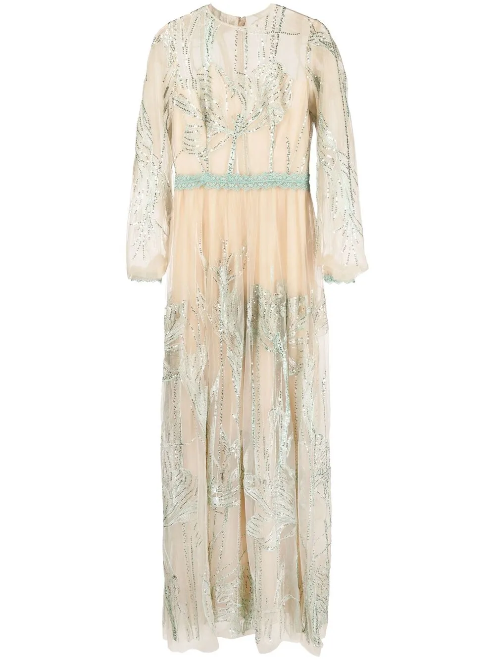 

Costarellos appliqué-detail long-sleeve gown - Neutrals