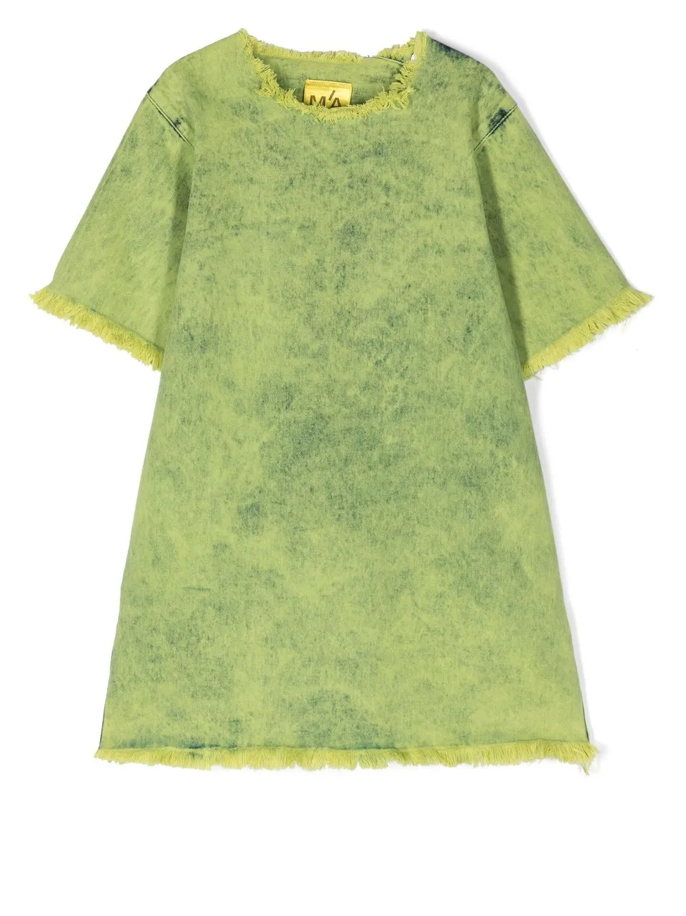 

Marques'Almeida KIDS frayed acid-wash denim dress - Green