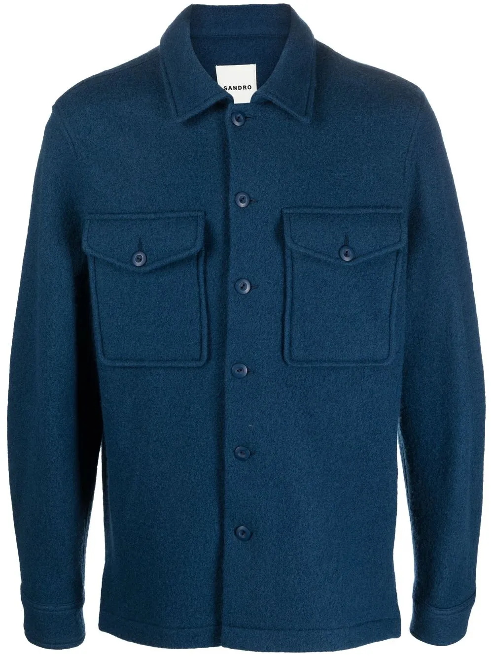 

SANDRO long-sleeved wool shirt - Blue