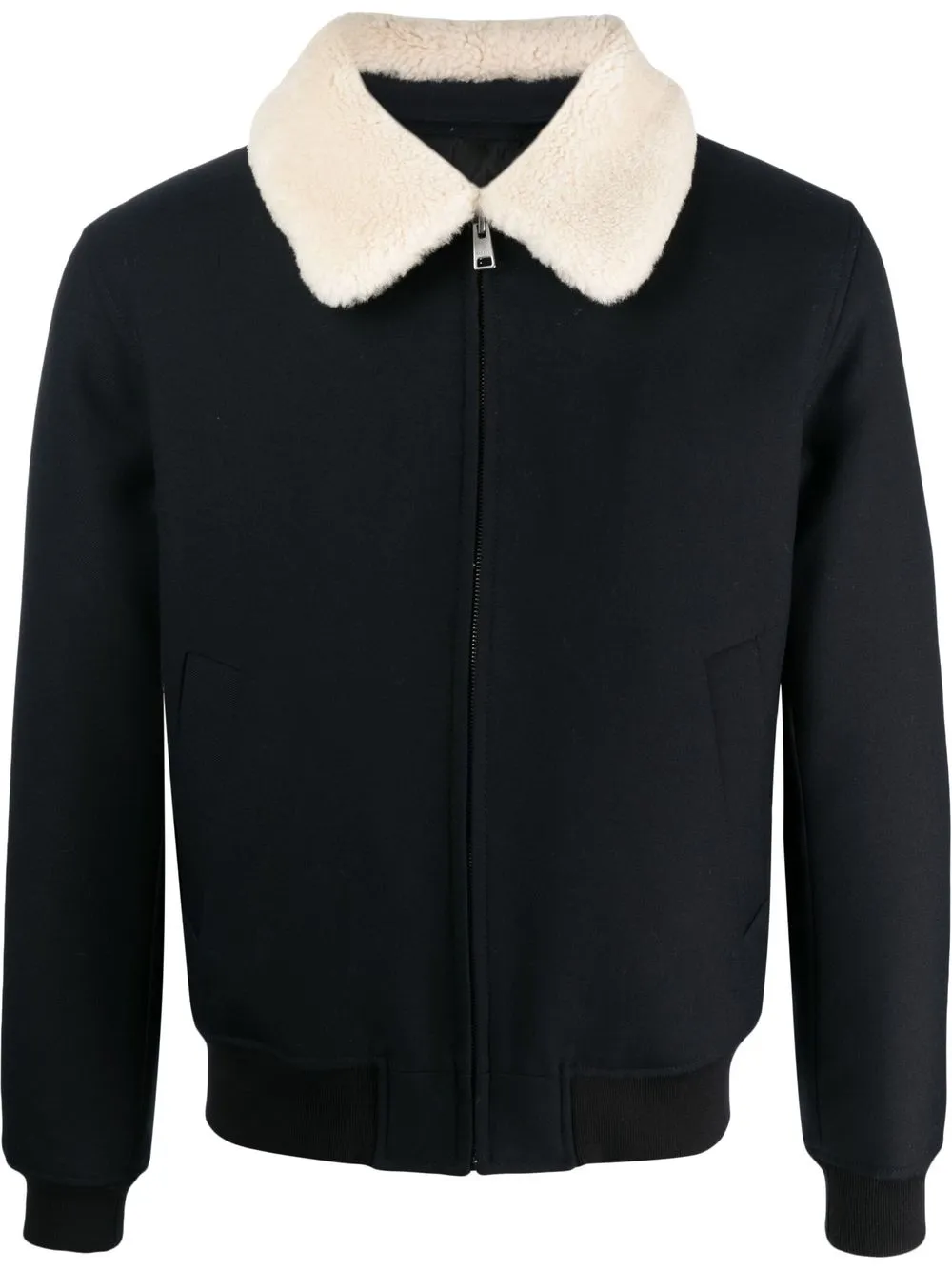 

SANDRO Heron shearling-collar jacket - Blue
