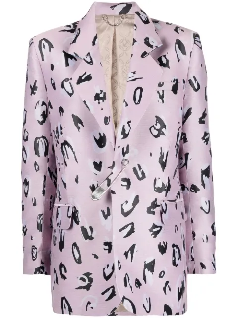 Charles Jeffrey Loverboy animal-pattern single-breasted blazer
