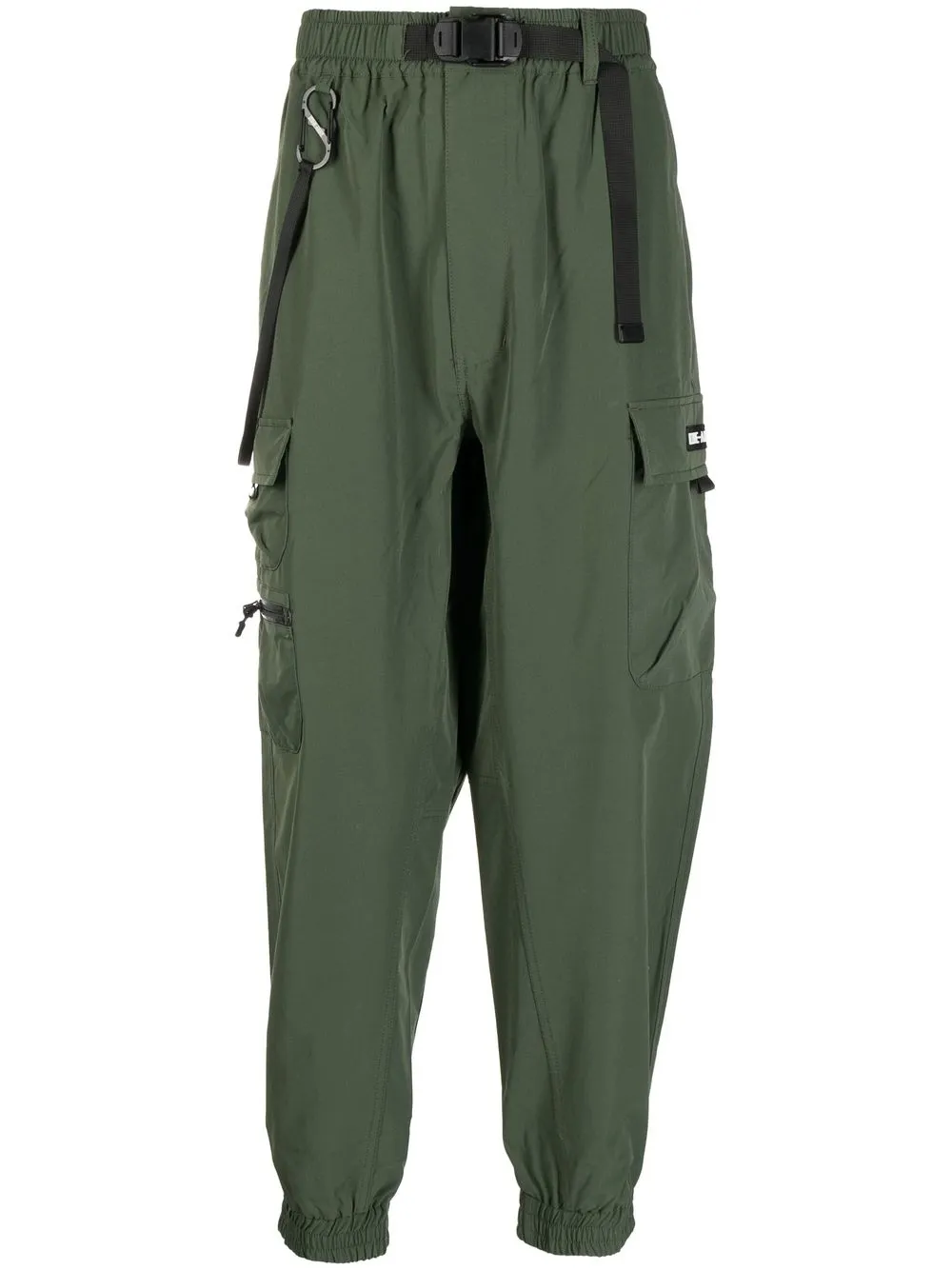 

izzue logo-patch belted cargo trousers - Green