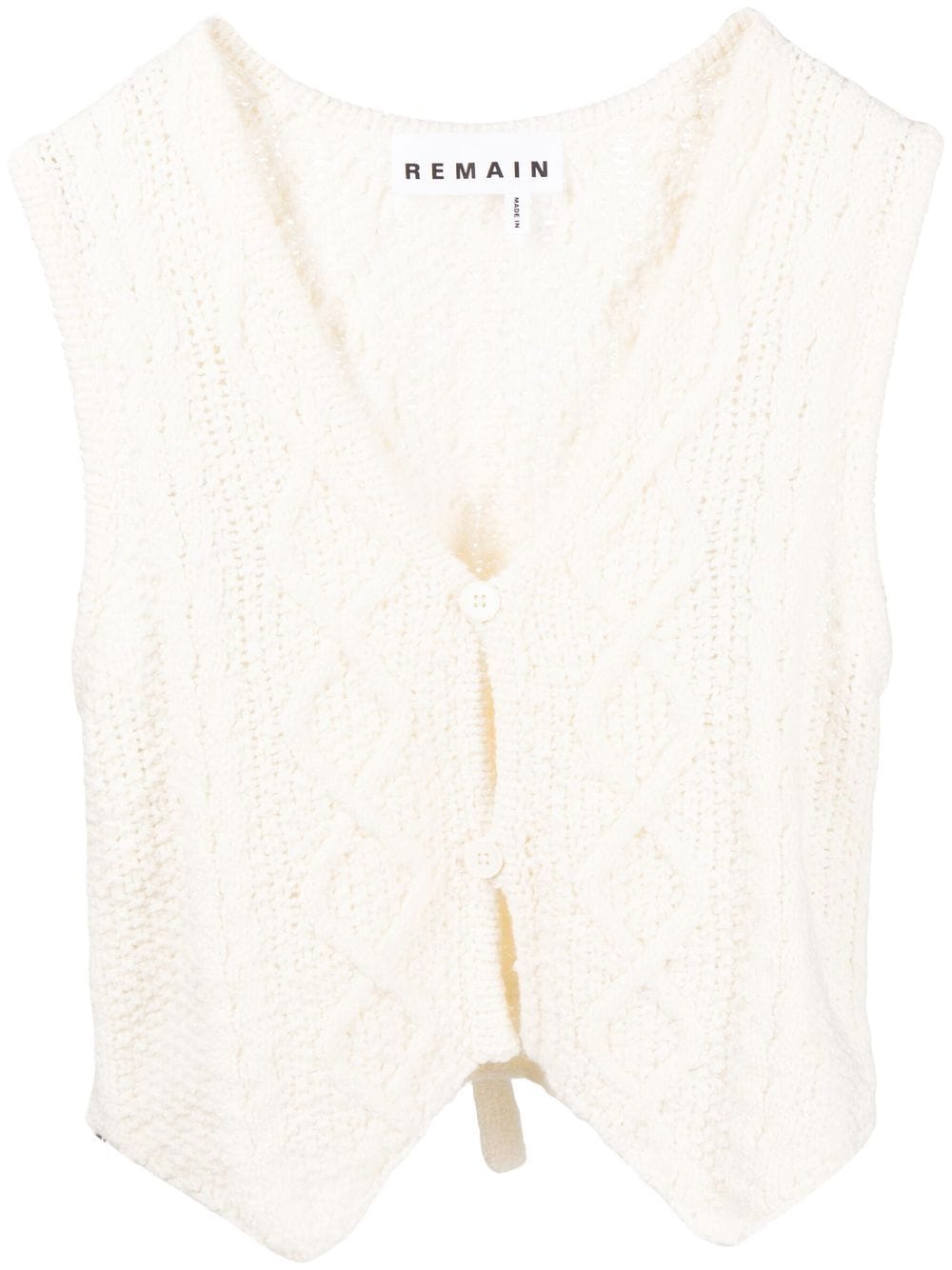 REMAIN cable knit Sleeveless Cardigan Farfetch